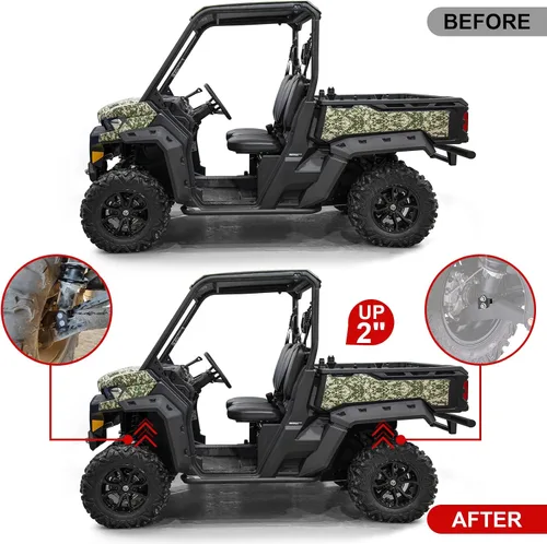 Vista 2 de WeiSen Kit de elevación de 2 pulgadas compatible con Can Am Defender HD5/HD8/HD10/500 800 1000 2016-2025, kit de elevación de suspensión trasera