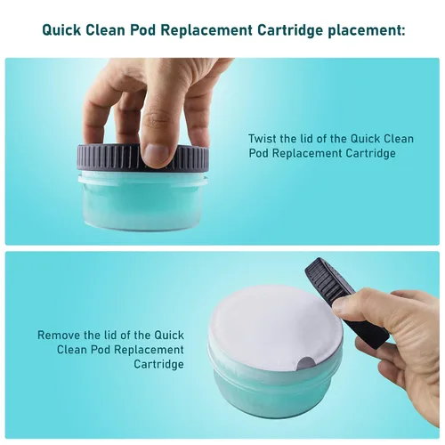 Vista 3 de Clark Shaving Co. Cartucho de repuesto de cápsulas de limpieza rápida compatible con cápsulas Philips Norelco Quick Clean (4 unidades)
