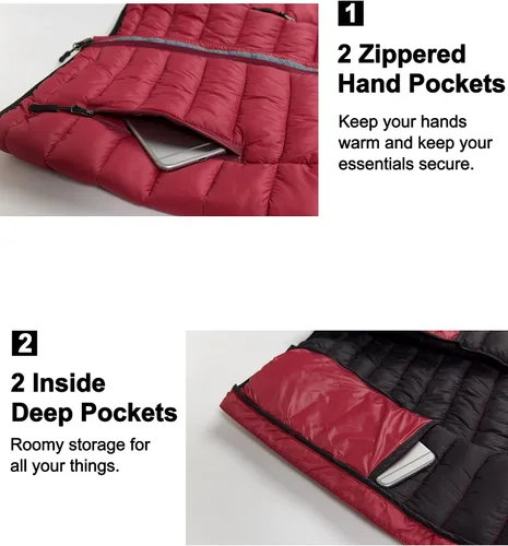 Vista 6 de Mapamyumco Chaleco acolchado ligero de invierno para mujer, chaquetas sin mangas plegables con aislamiento reciclado