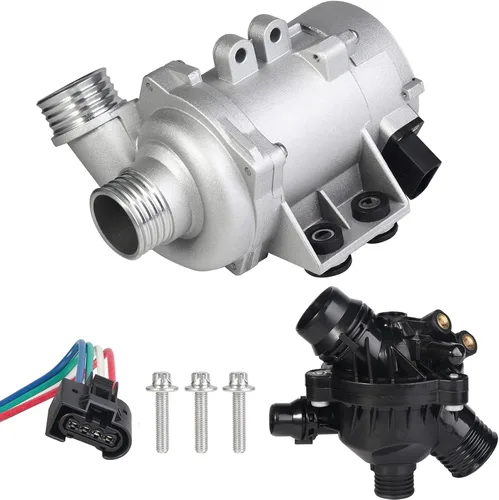 Vista 2 de Bomba de agua de motor eléctrico 11517586925 y termostato apto para BMW 325i 325xi 328i 328xi 330i 330xi 525i 525xi 528i 528xi 530i 530xi x3 x5 z4
