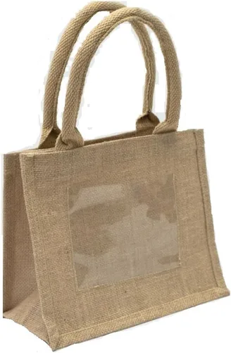 Vista 3 de Bolsas de arpillera rústicas para bodas bolsas promocionales de yute (paquete de 6)