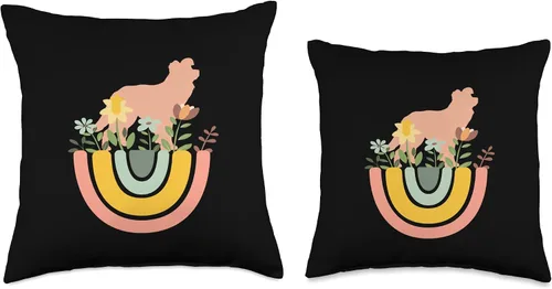 Vista 3 de Border Collie Dog - Mom Dad Pet Cute Rainbow Boho Pink Throw Pillow