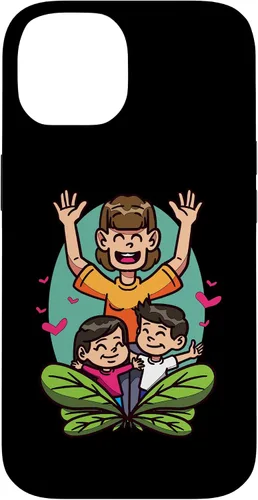 Vista 4 de iPhone 16 Cartoon Children Playing Design For Kids And Family Case