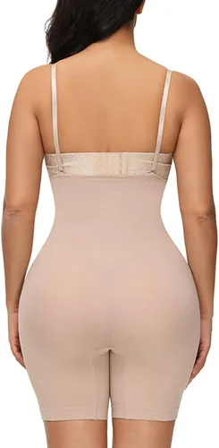 Vista 5 de Fajas moldeadoras con control de abdomen para mujer, sin costuras, faja colombiana, adelgazante, busto abierto, medio muslo, moldeador de cuerpo