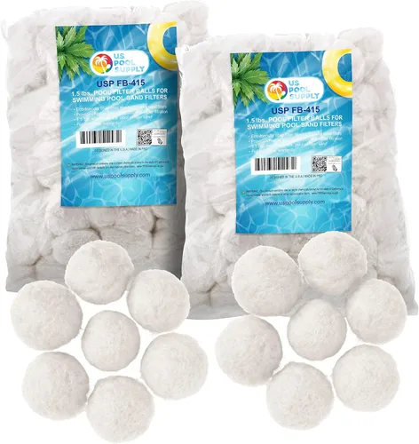 Vista 7 de U.S. Pool Supply Bolas de filtro de piscina azules de 1.5 libras para filtro de arena, medios de filtro de fibra reutilizables para filtros de arena