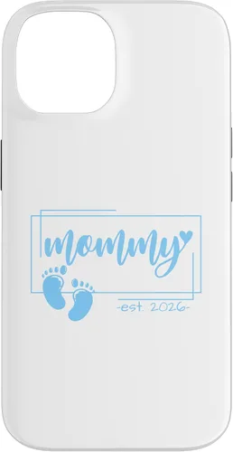 Vista 4 de Mommy Est 2026 Pregnancy Announcement Baby Boy Reveal Case for iPhone 17