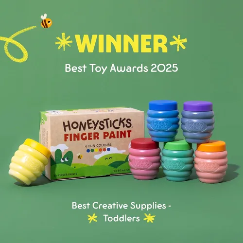 Vista 3 de Honeysticks Pintura de dedos no tóxica (6 colores brillantes), lavable de la piel, pintura segura para dedos para niños pequeños, niños de 1 a 3, 2