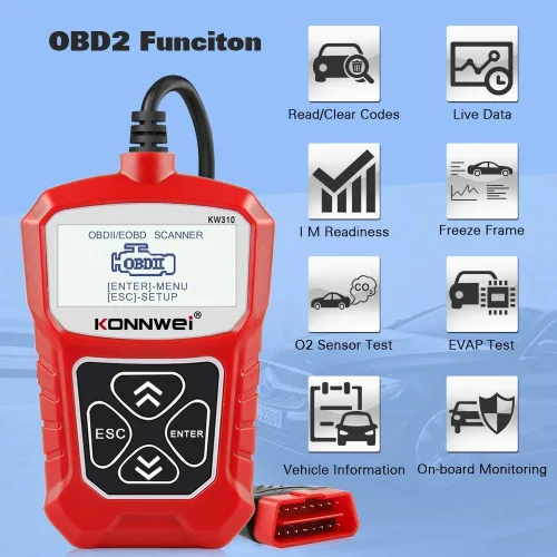 Vista 6 de Escáner KW850 OBD2 + escáner KW310 OBD2