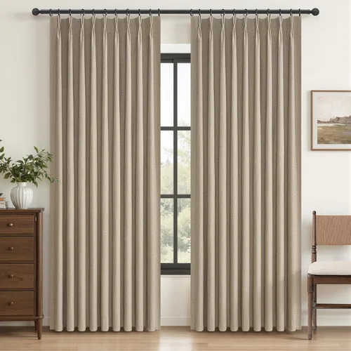 Vista 48 de Cortinas y Drapeados Modernos con Pliegues Pellizco Rosa Bebé de 84 Pulgadas de Largo, Juego de 2 Paneles para Sala de Estar, Cortina de Ventana