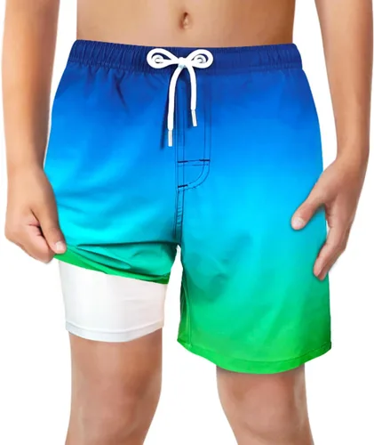 Vista 17 de Trajes de Baño para Niños con Forro de Compresión Cómodos Shorts de Natación Anti-Rozaduras Elásticos UPF Secado Rápido Talla 3T-20 Estrellas Águila
