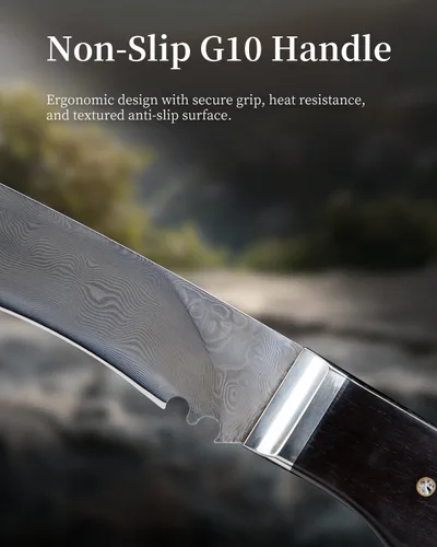 Vista 5 de Espada de machete táctica hecha a mano – Cuchillo de supervivencia y combate de acero 5160 de espiga completa con mango G10, Katana resistente