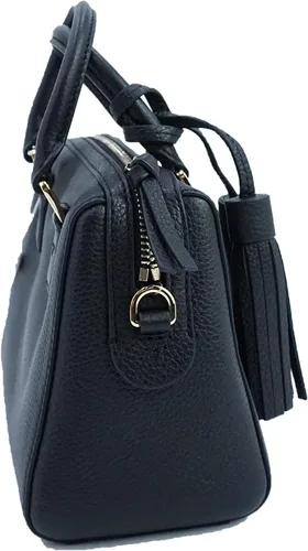 Vista 2 de Tory Burch 87899 Thea Mini cartera de tela negra con hardware dorado para mujer, Negro