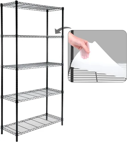 Vista 11 de EFINE - Estantería cromada de 5 estantes con 5 estantes, estantes ajustables de alambre de acero resistente NSF, capacidad de carga de 350 libras