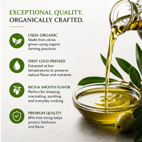 Vista 6 de Zoe, Aceite de oliva virgen extra orgánico, 25.5 onzas