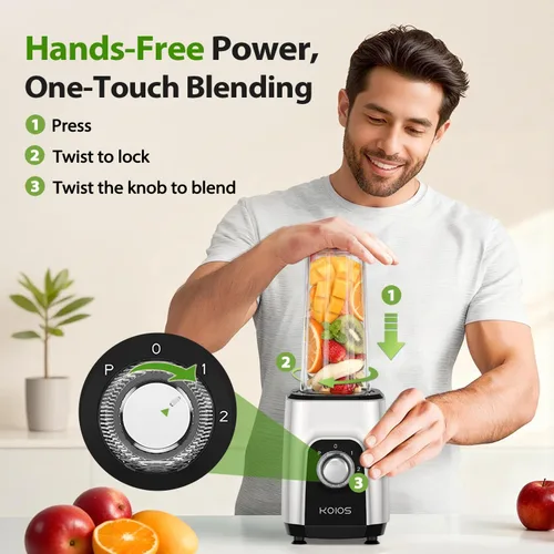 Vista 14 de KOIOS Mezcladora/procesador de alimentos 4 en 1 Combo Max 1000W, apto