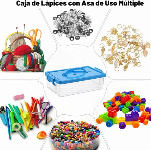 Vista 5 de BTSKY Caja de almacenamiento de plástico transparente pequeña con tapa, 9 x