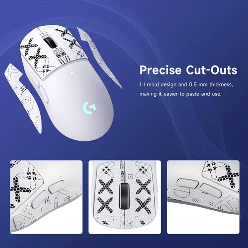 Vista 4 de JINGDU Funda antideslizante compatible con Logitech G PRO Wireless Gaming Mouse, cinta de agarre antideslizante, agarre a prueba de sudor, cubierta