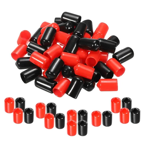 Vista 17 de MECCANIXITY 50 unids tapas de goma Surtido de 0.079 in PVC vinilo tornillo rosca protector para tornillo tornillo negro rojo