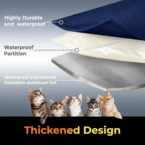 Vista 4 de Casa climatizada para gatos al aire libre - Casas y condominios para gatos Kokopro con almohadilla térmica, casas para gatos con calefacción, 100%