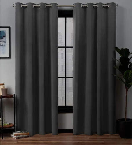 Vista 16 de Exclusive Home Curtains - Par de paneles de cortinas, modelo Academy, con ojales para bloqueo total de luz Blanco