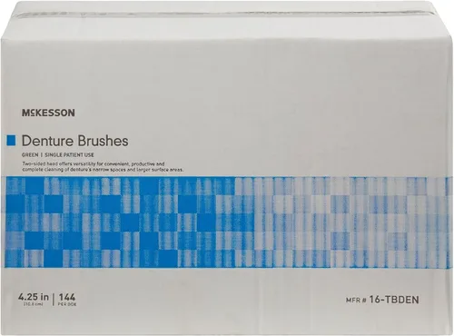 Vista 7 de McKesson Cepillos para dentaduras postizas de 2 caras, verde, 144