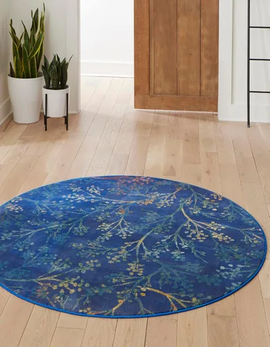Vista 25 de Unique Loom Blossom Collection - Alfombra de área Yoshino (2' x 3' 1", rectangular, azul/verde)