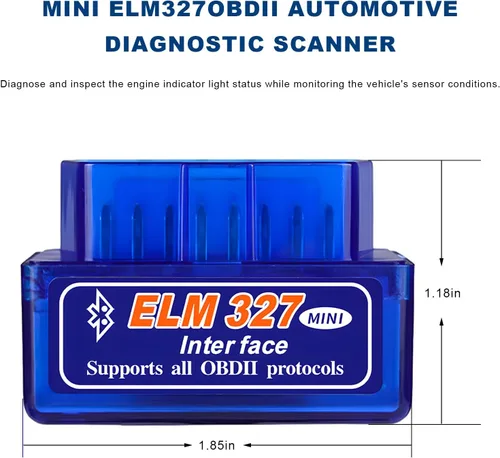 Vista 2 de ELM327 OBDⅡ - Escáner de diagnóstico automático para coche, detector de fallos de la herramienta de escaneo Bluetooth automático, mini lector