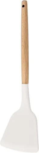 Vista 12 de Juego de utensilios de cocina de silicona con mango de madera, utensilios de cocina de silicona antiadherentes, juego de espátula blanca, cuchara