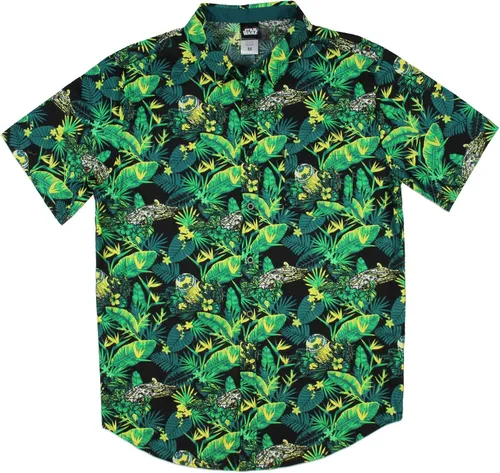 Vista 3 de Star Wars Millennium Falcon and R2-D2 Tropical Hawaiian Camisa para hombre