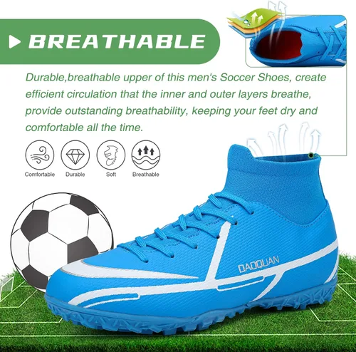 Vista 4 de Soccer Cleats Mens Outdoor Indoor Soccer Shoes Women for Big Boy AGTF