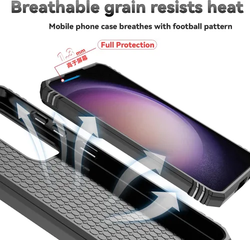 Vista 9 de Funda para Samsung Galaxy S24 con cubierta para lente de cámara, protector de pantalla HD, doble capa de grado militar, probada contra caídas