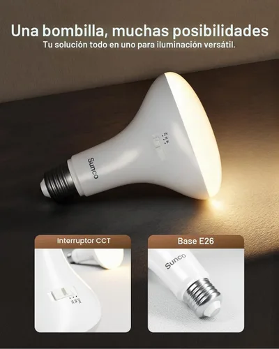 Vista 2 de Sunco - Paquete de 12 bombillas LED BR30, E26, 11W = 65W, 3CCT, regulable