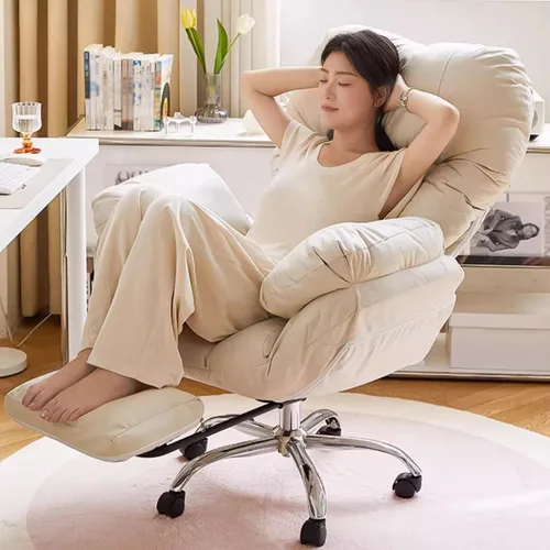 Vista 2 de High Back Desk Chair,High Back Heavy-Duty Computer Home Office Desk Chair,Big and Tall Executive Gaming Chair with Footrest Lumbar Support,White
