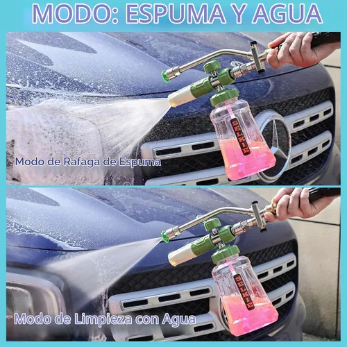 Vista 6 de Selkie - Cañón de espuma con doble accesorio de punta, limpiador a presión ajustable con espátula de espuma con accesorio de doble conector, 5
