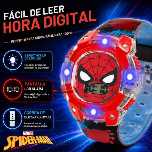 Vista 2 de Accutime - Reloj digital de cuarzo para niños y niñas con pantalla LCD, Negro & rojo