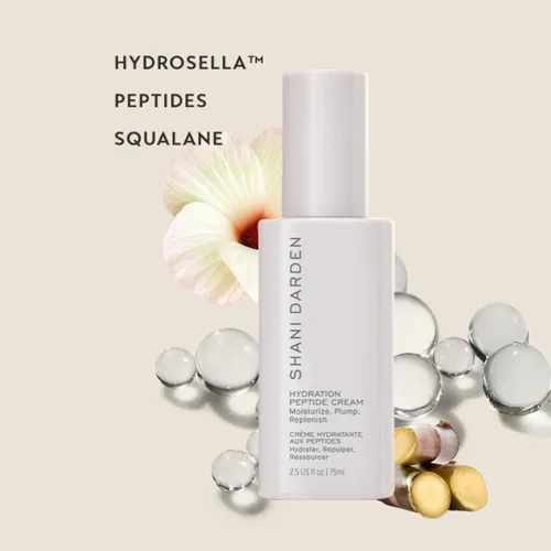 Vista 4 de Shani Darden Crema de péptidos de hidratación, hidratante facial sin aceite con péptidos, escualano, niacinamida y ceramidas para piel normal a