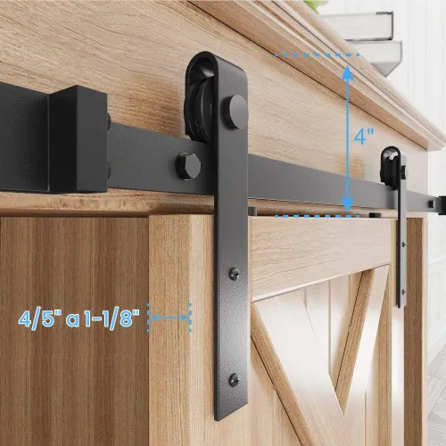 Vista 3 de ZEKOO - Mini herrajes para puerta tipo granero Super Mini forma de J