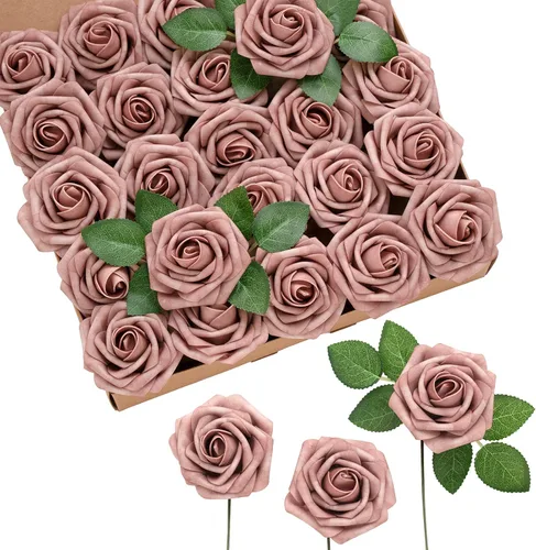 Vista 9 de Ling's Moment - Rosas artificiales de espuma, color negro, de aspecto realista con tallo, para bricolaje, decoración de Halloween, ramos de boda