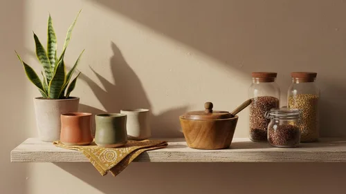 Vista 3 de Azucarero y cuchara de madera rústica hecho a mano con tapa, boca ancha, tarro de dulces para especias, condimentos, frutos secos, recipiente