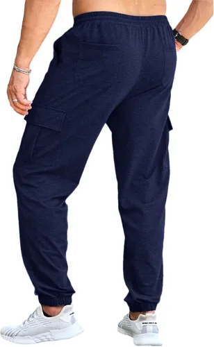 Vista 8 de CTU Pantalones deportivos de entrenamiento de moda para hombre, ligeros, holgados, casuales, con parte inferior abierta