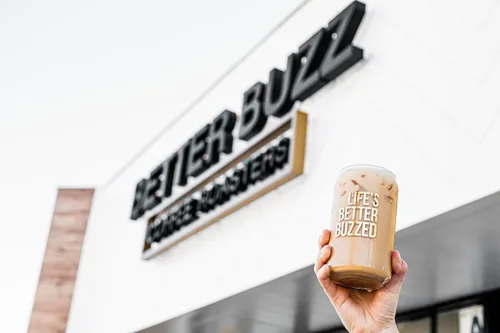 Vista 4 de Better Buzz Café de grano entero tostado oscuro descafeinado de 12 onzas, procesado con agua suiza