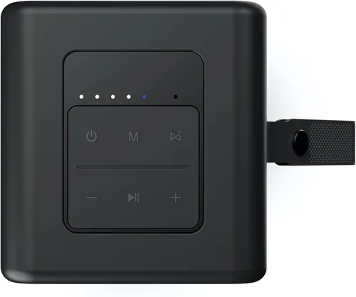 Vista 4 de AT&T Essentials - Altavoz Bluetooth retro de 15 W, IPX6 impermeable, Bluetooth 5.3, modos de luz LED, control de graves y agudos, batería de 12