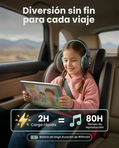 Vista 7 de Orejeras de seguridad Bluetooth 6.0 para niños, auriculares con cancelación de ruido SNR de 29 dB con reducción de ruido de bloqueo de 94 dB, tiempo