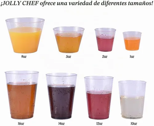 Vista 7 de JOLLY CHEF - Pack de 100 vasos de chupito pequeños de plástico, 29 ml, vasos desechables de 1 onza, vasos de degustación de 1 onza, ideales
