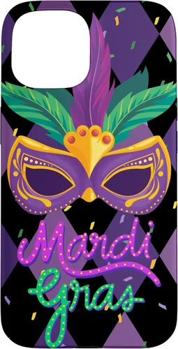 Vista 6 de Funda para iPhone 11 Pro Max Mardi Gras NOLA Festive Carnival Mask New Orleans Party Case