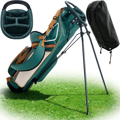Vista 11 de Ultra-Lite Golf Stand Bag - 3 Lbs, 4 Way Divider Portable Golf Club Carry Bag, Water-Repellent Golf Travel Case with Rain Hood, Golf Gifts for Men