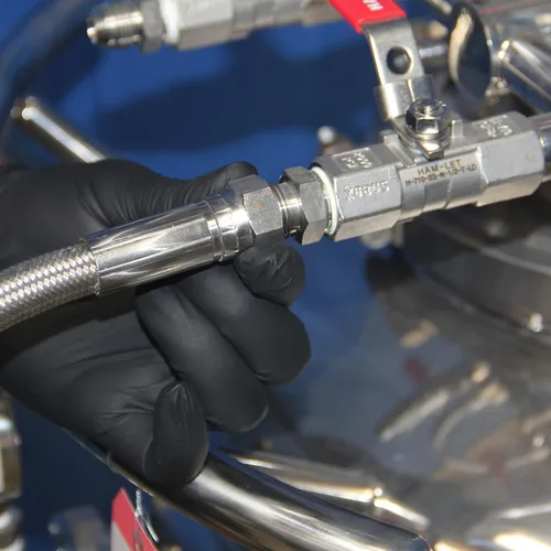 Vista 4 de HFS (R) Manguera trenzada de acero inoxidable JIC hembra de 1/2 pulgada de longitud, con forro de PTFE, 1500 PSI (12 pulgadas)
