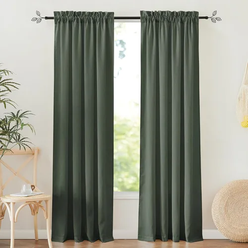 Vista 11 de RYB HOME - Cortinas de lino texturizado semitranslúcidas, privacidad media, filtro de luz, decoración de ventana para dormitorio/baño/sala de estar