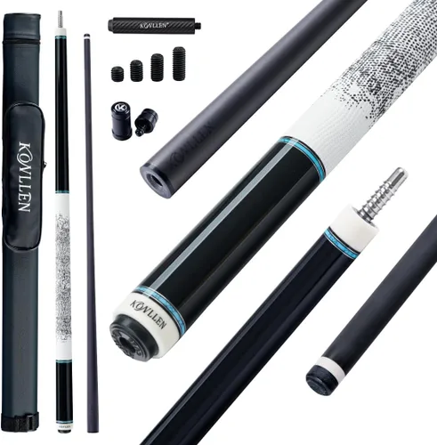 Vista 15 de KONLLEN 2.0 Carbon Fiber Pool Cue, Low Deflection Pro Taper 005 AK75-blanco