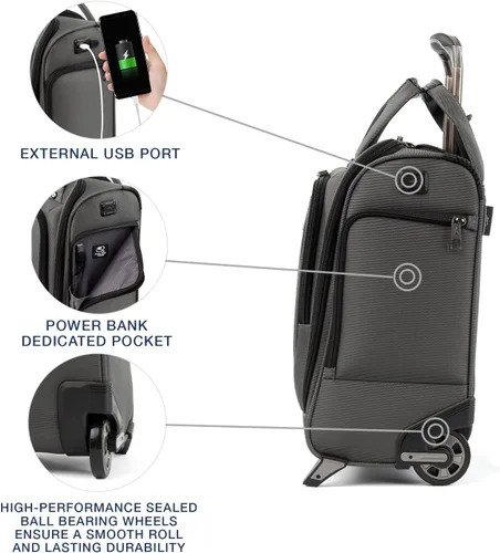 Vista 3 de Travelpro Crew Versapack - Bolsa de transporte para debajo del asiento, Gris (Titanium Grey)), 4071877